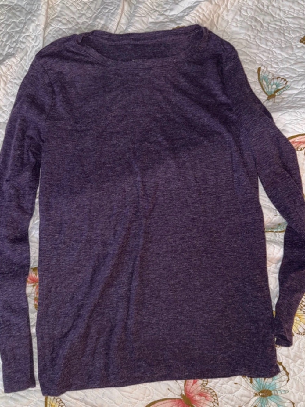 Merona Heathered Plum Long-Sleeve Crewneck Top